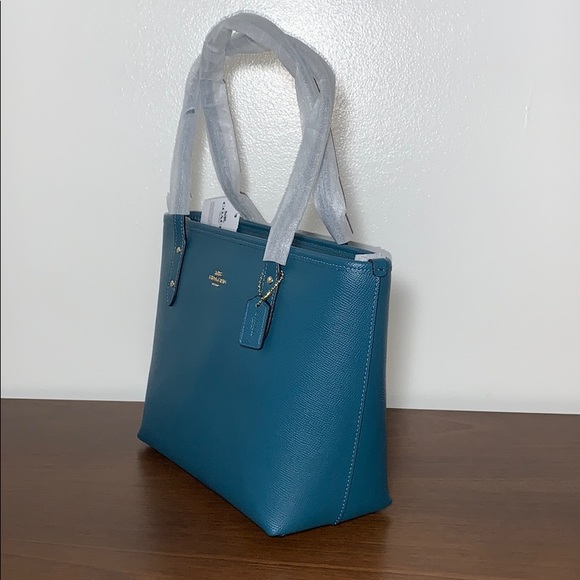 Coach Mini City Zip Tote, Dark Teal, F22967 - Picture 7 of 16